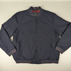 Levi's Strauss Bomber Jacket Mens Size 2XL XXL Navy Blue Full Zip Pockets Nylon